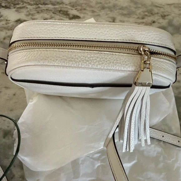 kate spade White Pebbled Leather Camera Crossbody with Gold Hardware - Picture 4 of 9